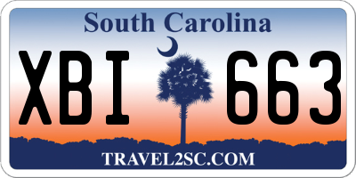 SC license plate XBI663