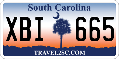 SC license plate XBI665