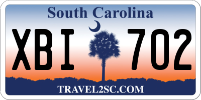 SC license plate XBI702