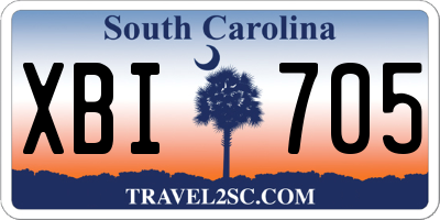 SC license plate XBI705