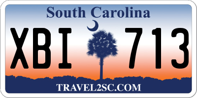 SC license plate XBI713
