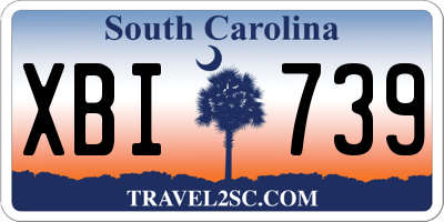 SC license plate XBI739