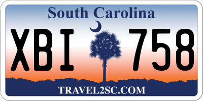 SC license plate XBI758