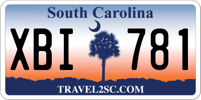SC license plate XBI781