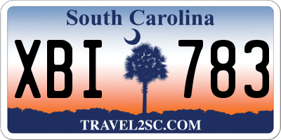 SC license plate XBI783