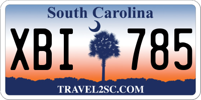 SC license plate XBI785