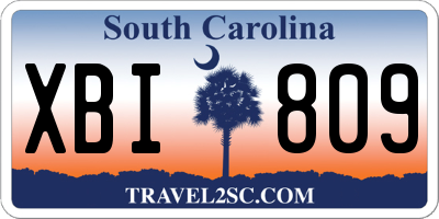 SC license plate XBI809