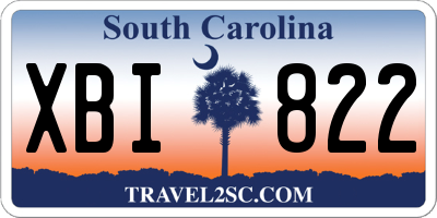 SC license plate XBI822