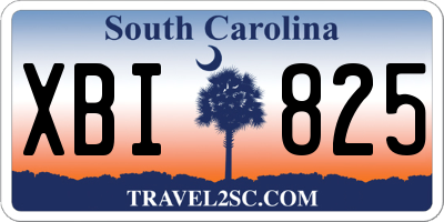 SC license plate XBI825