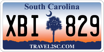 SC license plate XBI829