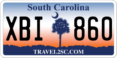 SC license plate XBI860