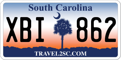 SC license plate XBI862