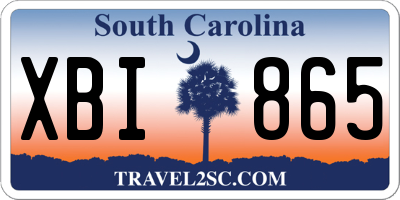 SC license plate XBI865