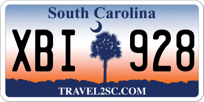 SC license plate XBI928