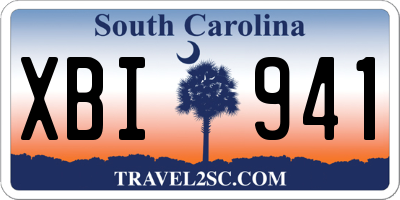 SC license plate XBI941