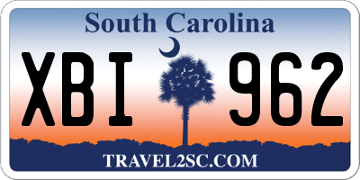 SC license plate XBI962