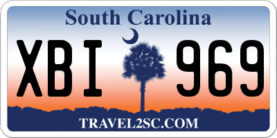 SC license plate XBI969