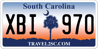 SC license plate XBI970