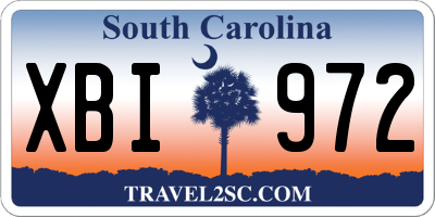 SC license plate XBI972
