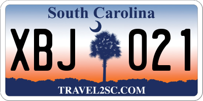 SC license plate XBJ021