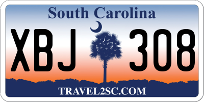 SC license plate XBJ308