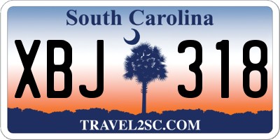 SC license plate XBJ318