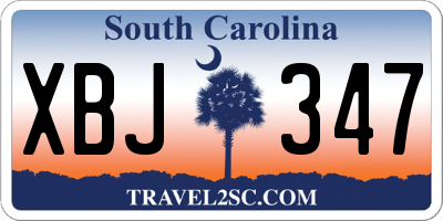 SC license plate XBJ347