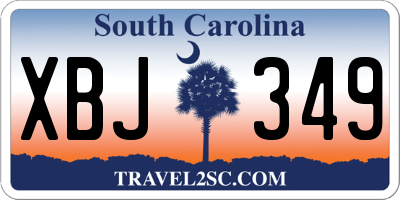 SC license plate XBJ349