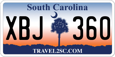 SC license plate XBJ360