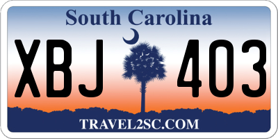 SC license plate XBJ403