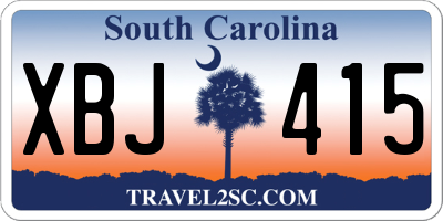 SC license plate XBJ415