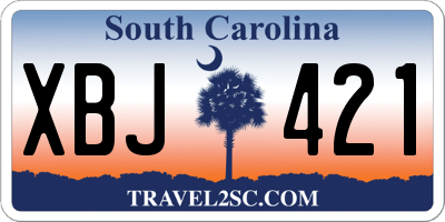 SC license plate XBJ421