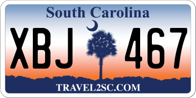 SC license plate XBJ467
