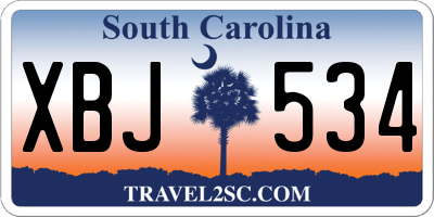 SC license plate XBJ534