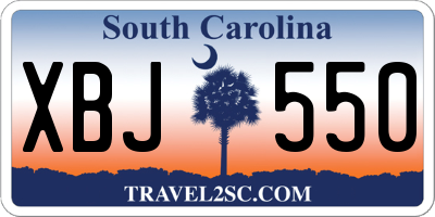 SC license plate XBJ550