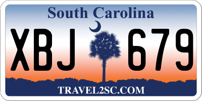 SC license plate XBJ679