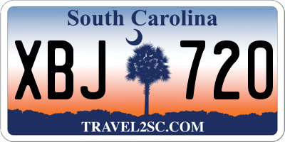 SC license plate XBJ720