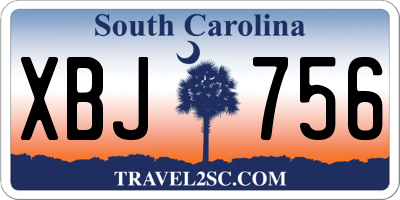 SC license plate XBJ756