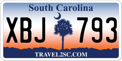 SC license plate XBJ793