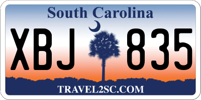 SC license plate XBJ835