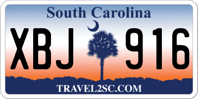 SC license plate XBJ916
