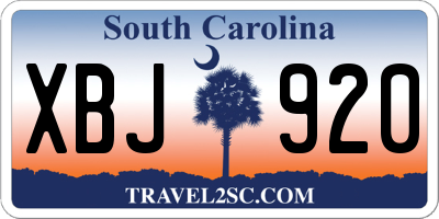 SC license plate XBJ920