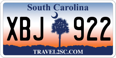 SC license plate XBJ922