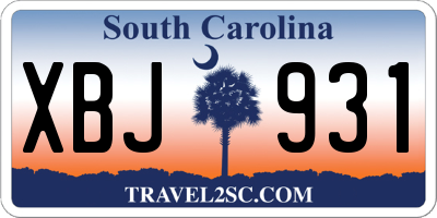 SC license plate XBJ931