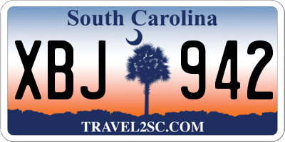 SC license plate XBJ942