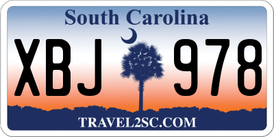 SC license plate XBJ978