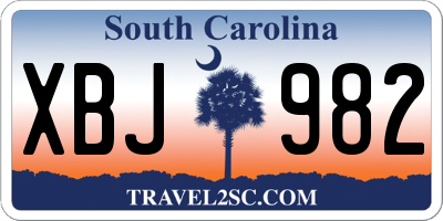 SC license plate XBJ982
