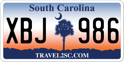 SC license plate XBJ986