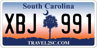 SC license plate XBJ991