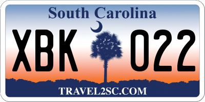 SC license plate XBK022